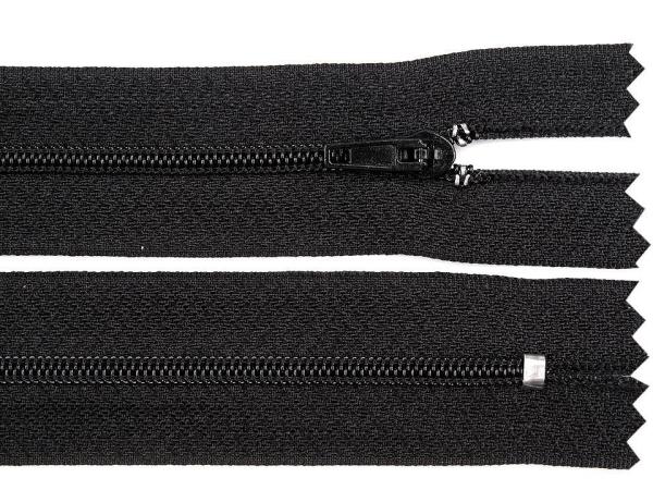 Reißverschluss spiralförmig 3 mm, 45 cm, nicht teilbar, Schwarz